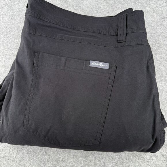 Eddie Bauer Pants Mens 40x31 Black Tech Fleece Lined 2way Stretch Outdoor Hiking - Picture 1 of 9